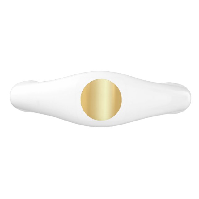 Glamorous Elegant Faux Gold Trendy Template Ceramic Drawer Pull (Front)