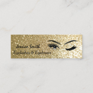 glamorous elegant glittery Eyelashes & eyebrow Mini Business Card