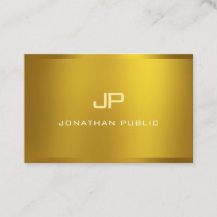 Glamorous Elegant Monogram Gold Look Modern Cool Business Card