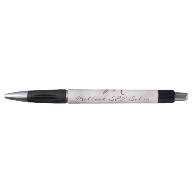 Glamorous Elegant Purple Glittery Monogram Salon Pen (Front)