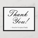 [ Thumbnail: Glamorous, Elegant "Thank You!" Postcard ]