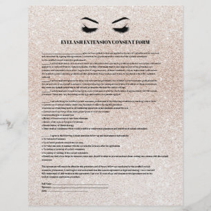Glamorous EYELASH EXTENSION CONSENT FORM Flyer