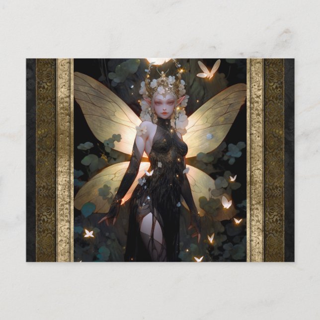Glamorous Fairy Girl Fantasy Art Postcard (Front)