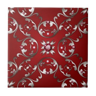 Glamorous Fancy White Gold Scarlet Red Baroque 