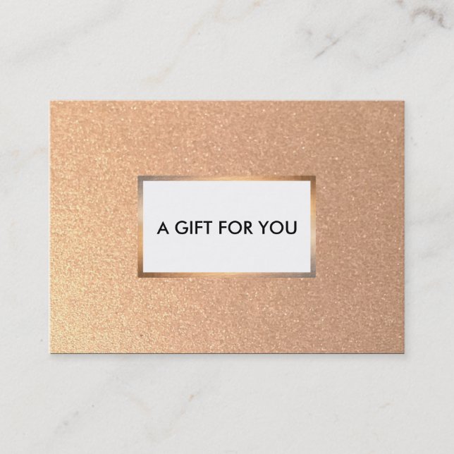 Glamorous Faux Copper Gold Gift Card (Front)