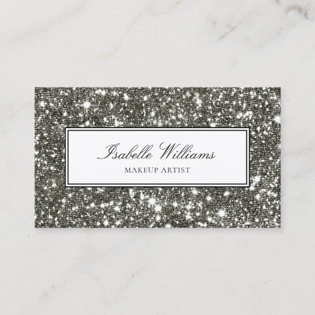 Glamorous Faux Diamond Glitter Sparkle Business Card (Front)