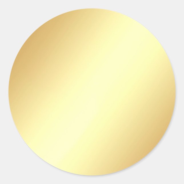 Glamorous Faux Gold Blank Elegant Template  Classic Round Sticker (Front)