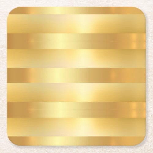 Glamorous Faux Gold Blank Modern Elegant Template Square Paper Coaster