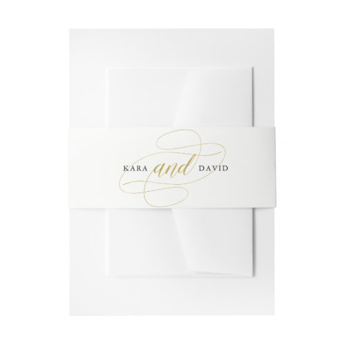 Glamorous Faux Gold Classic Wedding Invitation Belly Band