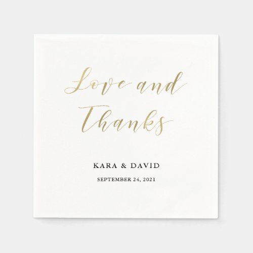 Glamorous Faux Gold Classic Wedding Napkins