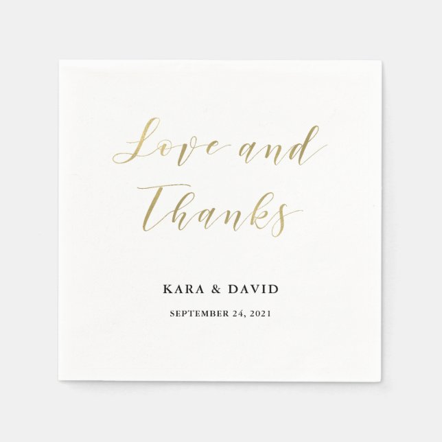 Glamorous Faux Gold Classic Wedding Napkins (Front)