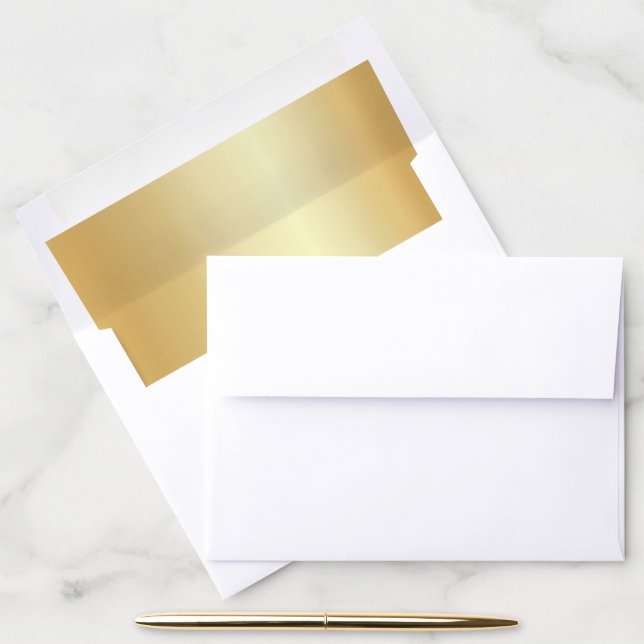 Glamorous Faux Gold Custom Elegant Blank Template Envelope Liner (Desk)