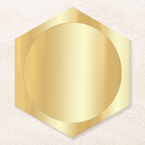 Glamorous Faux Gold Elegant Blank Template Modern Paper Coaster
