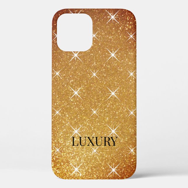 Glamorous faux gold glitter and sparkles custom Case-Mate iPhone case (Back)