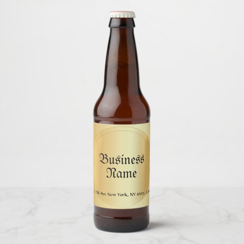 Glamorous Faux Gold Handwritten Script Template Beer Bottle Label
