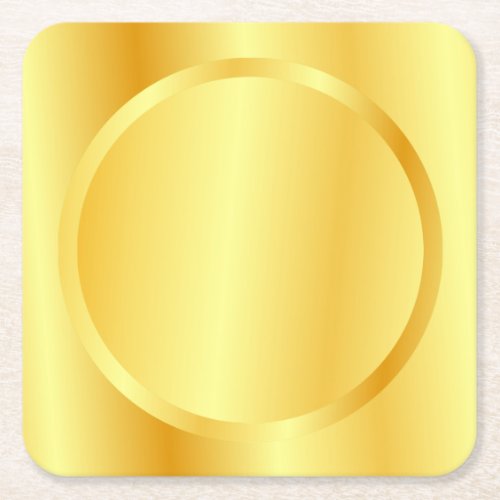 Glamorous Faux Gold Metallic Look Elegant Blank Square Paper Coaster