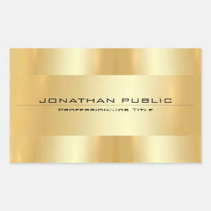 Glamorous Faux Gold Metallic Look Modern Design Rectangular Sticker