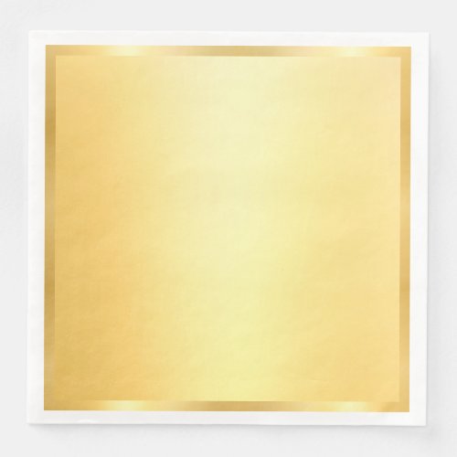 Glamorous Faux Gold Modern Blank Template Paper Dinner Napkins