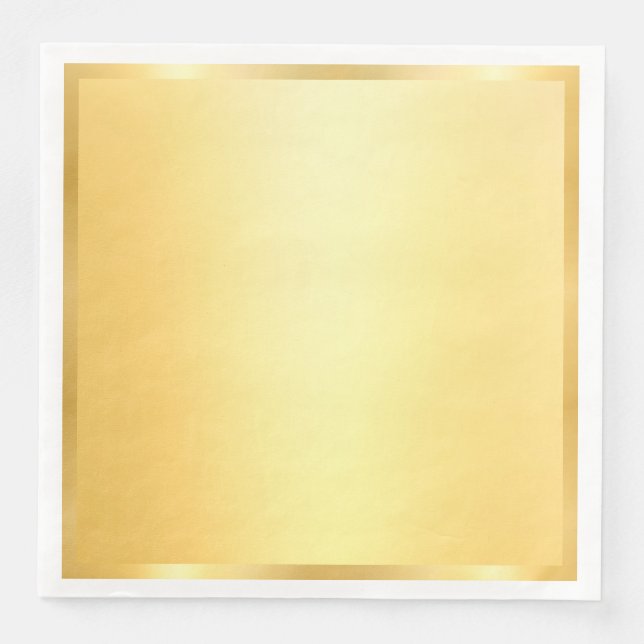 Glamorous Faux Gold Modern Blank Template Paper Dinner Napkins (Front)