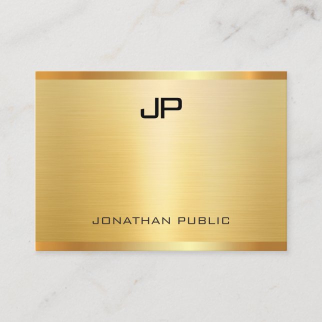 Glamorous Faux Gold Modern Elegant Professional Business Card (Front)