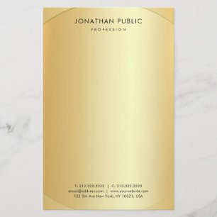 Glamorous Faux Gold Modern Minimalist Template Stationery
