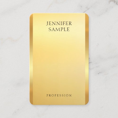 Glamorous Faux Gold Modern Professional Elegant Business Card