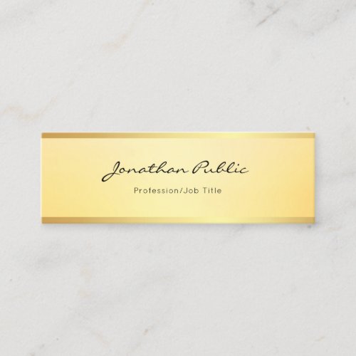 Glamorous Faux Gold Modern Simple Template Elegant Mini Business Card