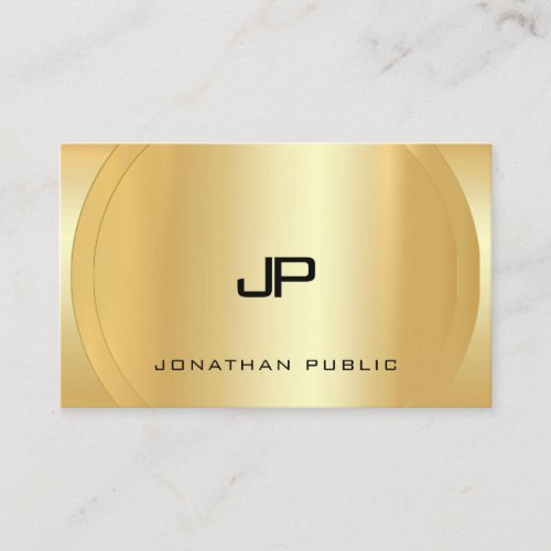 Glamorous Faux Gold Monogrammed Template Business Card