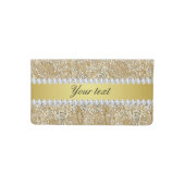 Glamorous Faux Gold Sequins and Diamonds Checkbook Cover (Front)