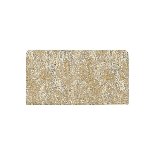 Glamorous Faux Gold Sequins and Diamonds Checkbook Cover (Back)