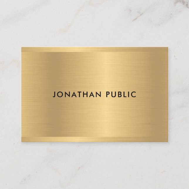Glamorous Faux Gold Template Elegant Modern Luxury Business Card (Front)