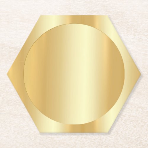 Glamorous Faux Gold Trendy Elegant Blank Template Paper Coaster