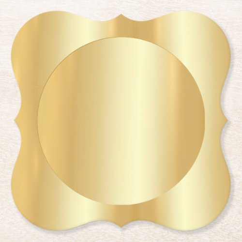 Glamorous Faux Gold Trendy Modern Blank Elegant Paper Coaster