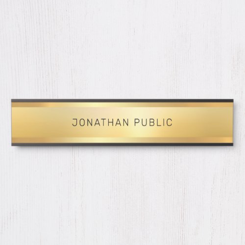 Glamorous Faux Gold Trendy Template Modern Elegant Door Sign