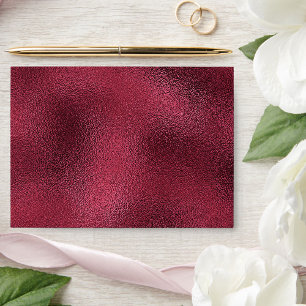 Glamorous Faux Metallic Burgundy Design Wedding Envelope