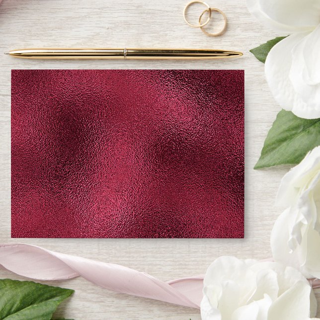 Glamorous Faux Metallic Burgundy Design Wedding  Envelope (Creator Uploaded)
