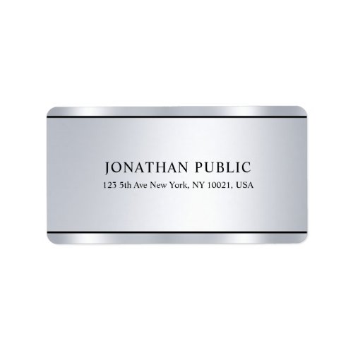 Glamorous Faux Silver Modern Elegant Template Label