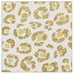 Glamorous Faux Sparkly Gold Leopard Fabric