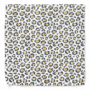 Glamorous Faux Sparkly Gold & Silver Leopard Bandana