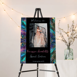 Glamorous Feathers Sweet Sixteen Party Foam Board