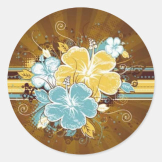 Glamorous flowers classic round sticker