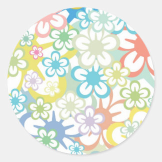 Glamorous flowers classic round sticker