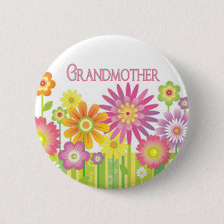 Glamorous flowers Grandmother Pinback Button