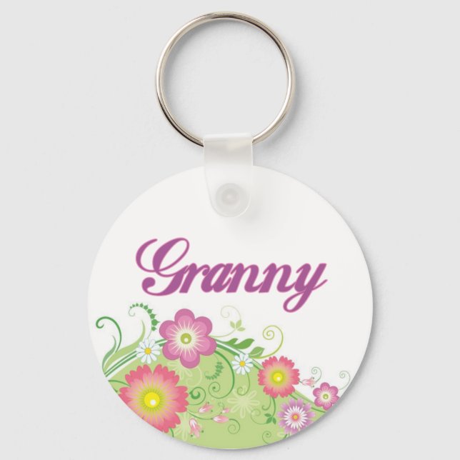 Glamorous flowers Granny Keychain (Front)