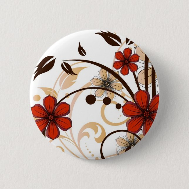Glamorous flowers pinback button (Front)