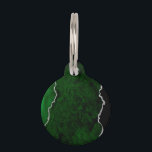 Glamorous Forest Green Marble Chic Silver Glitter Pet ID Tag<br><div class="desc">Agates are stones that are characterized by having bands of various colors that are not very contrasted. This beautiful and elegant design in emerald or forest green in different shades with silver sparkles and glitters has a mineral aesthetic like agate.</div>