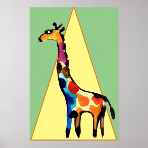 Glamorous Giraffe in Spotlight Poster
