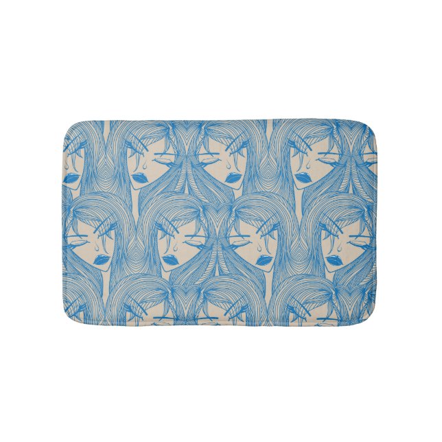 Glamorous girl: stylish seamless pattern. bath mat (Front)