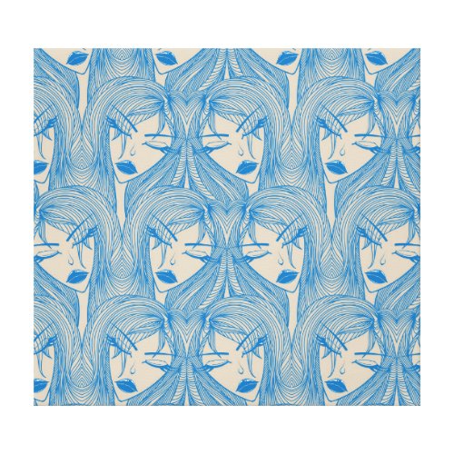Glamorous girl stylish seamless pattern canvas print