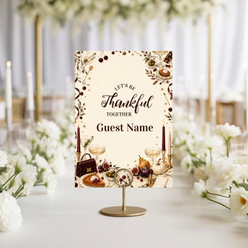 Glamorous Girls’ Night Friendsgiving Place Card